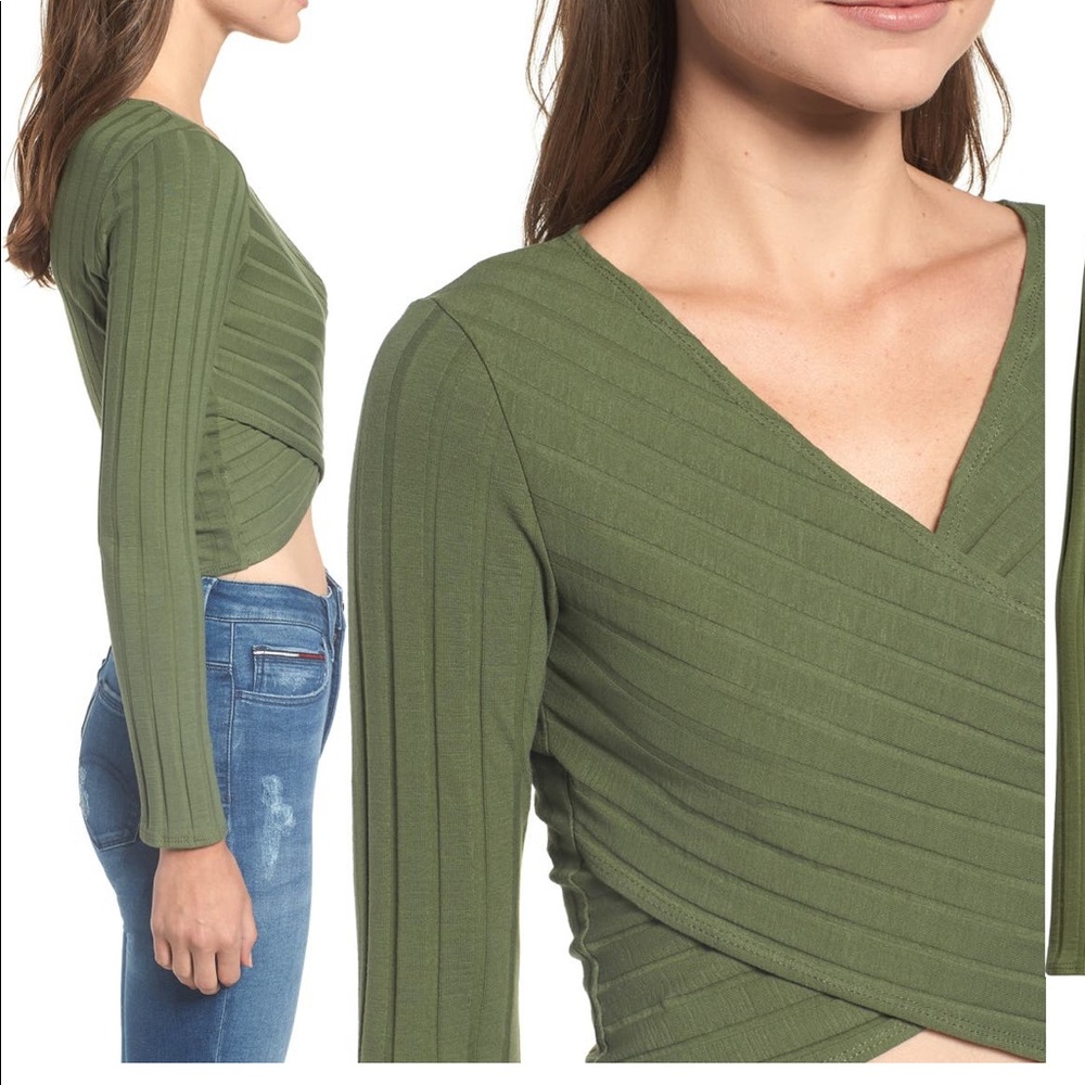 BP Rib Knit Wrap Top - Picture 3 of 3